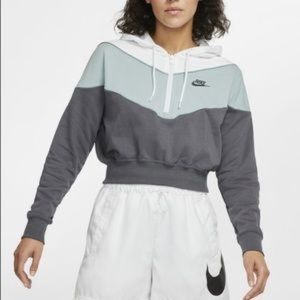 Nike half zip cropped hoodie